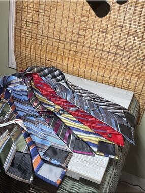 lot of 8 silk mens ties striped nice